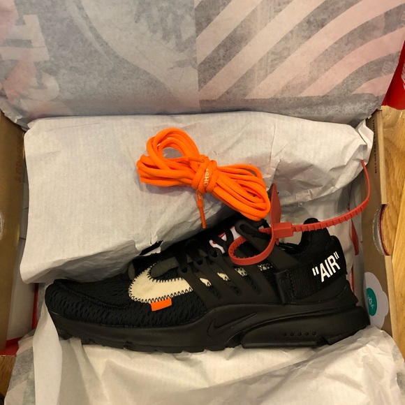 NIKE OFF WHITE AIR PRESTO BLACK US SZ 8 AUTHENTIC! - Picture 3 of 7